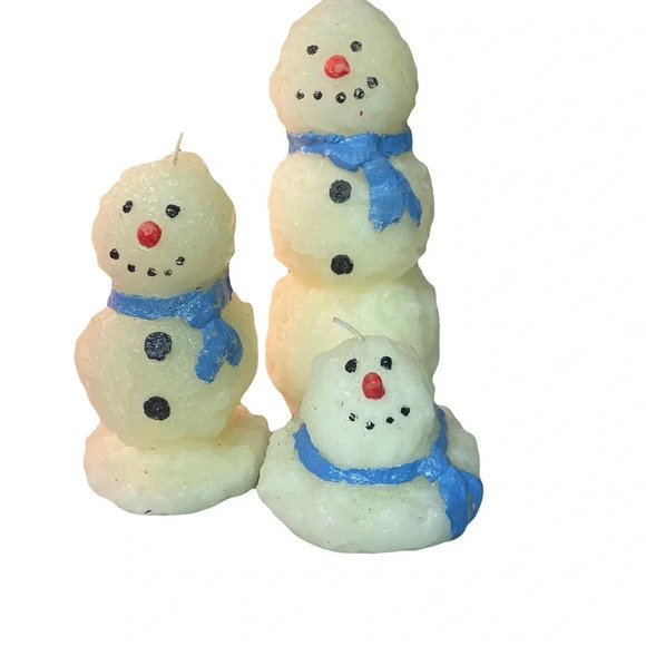New snowmen candles ( never lit) 3 - Picture 1 of 4